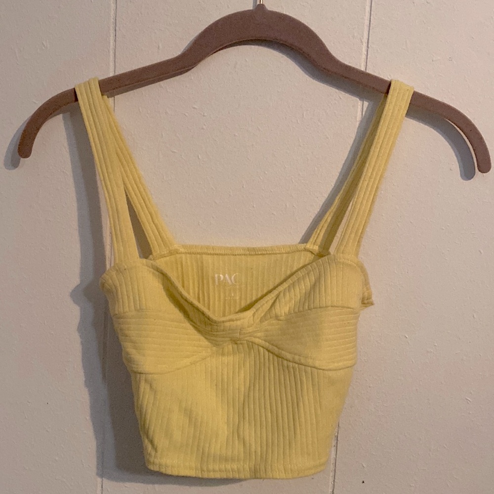 PacSun Light Yellow Ribbed Crop Top